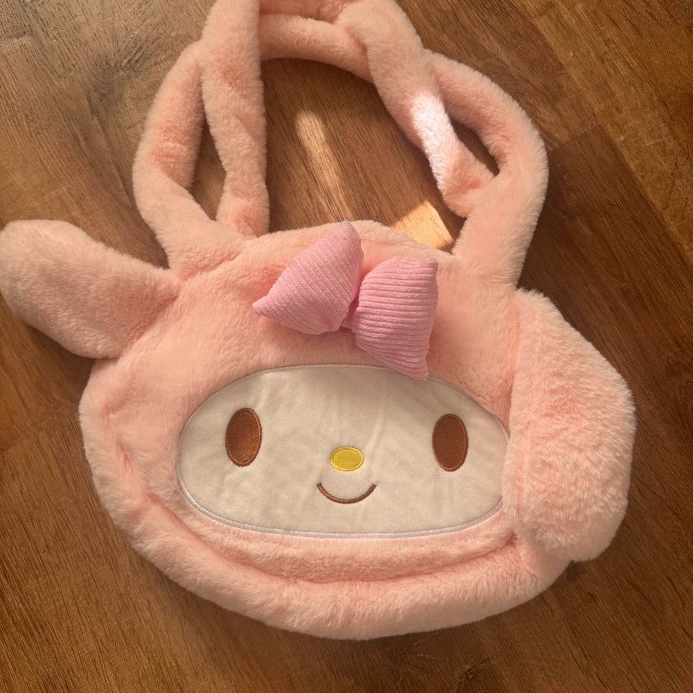 Cute Pink Plush Character Bag